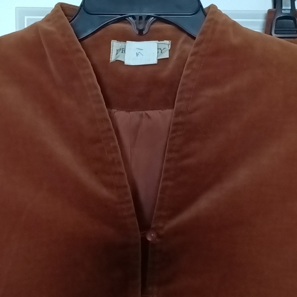 Suit by Prophecy EUC caramel brown velveteen VTG from 1970s skirt and blazer - Picture 4 of 16